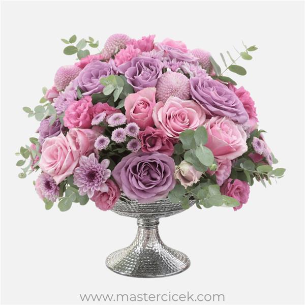 Pembe & Lila Lüks Çiçek Aranjmanı