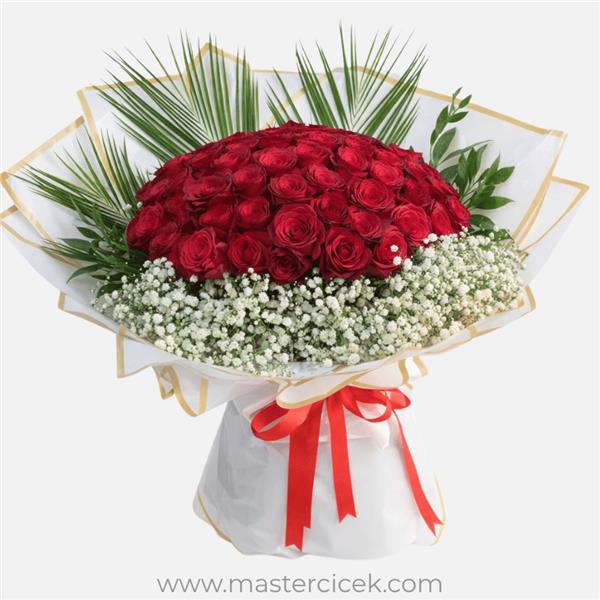 51 Adet Kırmızı Gül Buketi